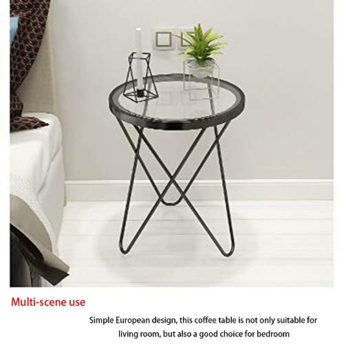 Table basse ronde SENSEN en fer forgé table d'angle salon de 18x24 pouces - 3