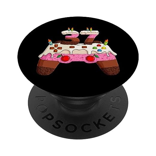 Bday Gamer Boy nivel Treinta y siete años 37 Cumpleaños de edad PopSockets PopGrip Intercambiable