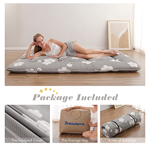Zelladorra Japanese Floor Mattress Full Gray thumbnail 2