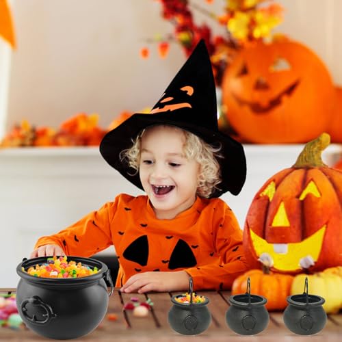 Caldero de plástico para brujas Jorzer decoración jardín y mesa de Halloween 7