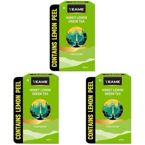 Image of TE-A-ME Honey Lemon - Green Tea Bags 100 pcs | Green Tea - Lemon and Honey (Pack of 3)