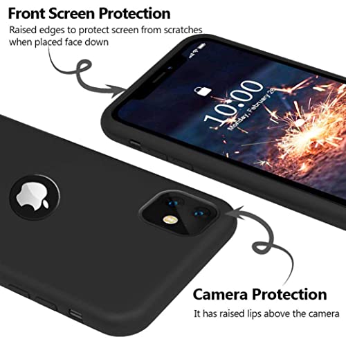Image of Mobile Back Cover Case for iPhone 12 (Silicone Case|CameraProtection|Black SC1510)