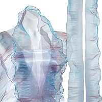 OLYCRAFT 5 m Rüschen Plissee Chiffon Bordüre Schillerndes Rüschenband Stahlblau Tüll Dekorative Rüschen Spitzenbordüre Retro Organza Stoffbesatz Für Hochzeitskleid Basteln Nähen Heimdekoration