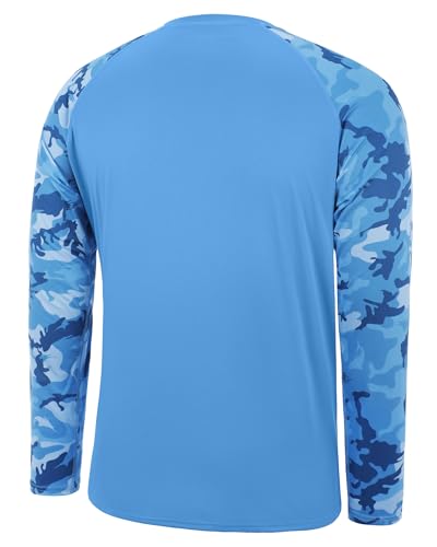 Image of FISHEAL Mens Long Sleeve Fishing Camo Shirts, UPF 50+ Sun Swim Rash Guard