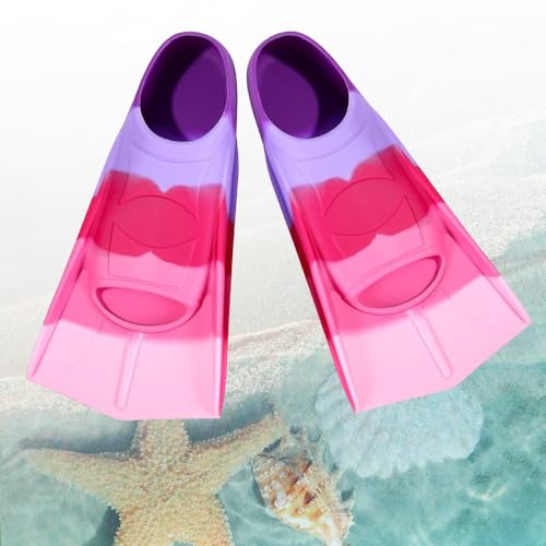 yotutun Aletas de Entrenamiento para Niños, Aletas de Natación de Silicona Aletas Cortas y Ligeras para Esnórquel y Buceo Infantil para Niños Niñas, Tallas 27-29