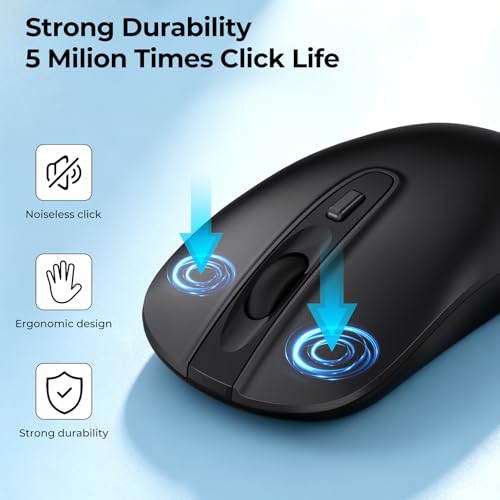 Image of cimetech Wireless Mouse for Laptop, Portable Slim Silent Design for Left & Right Hand Users, Storable Nano Receiver, 800-1600 DPI, 2.4G Compact Computer Mice for MacBook, PC, Windows, Chromebook