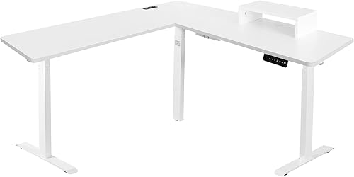 UNICOO - Escritorio eléctrico de altura ajustable con triple motor en forma de L escritorio de esquina de computadora escritorio de juegos en casa