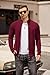 COOFANDY Knitted Cardigan Sweaters for Men Casual Ribbed Full Zip Big and Tall Mock Neck Zipper Long Sleeve Cardigans with Pockets Red S-3XL