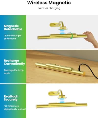 Craftersmark Picture Light for Wall Battery Powered Wireless 13in Gold — view 7