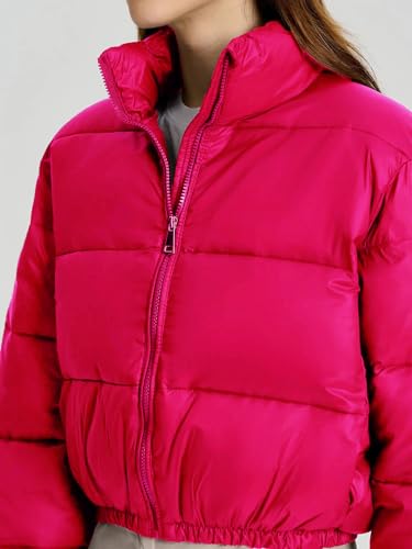 Image of KOTTY Women Nylon Full Sleeve Solid Standard Length Puffer Jacket