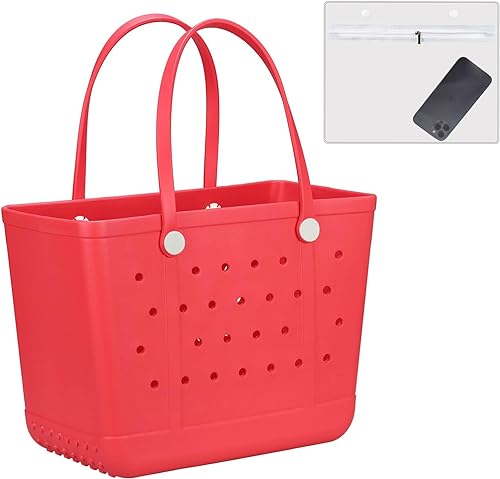 futaiphy Rubber Beach Bag The Tote Bag for Women, Waterproof Sandproof Large Tote Bag for Beach Boat Pool Sports