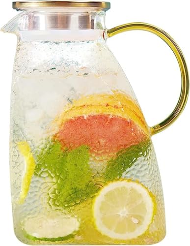 RROAD Fridge Door Water Pitcher,1.8 Liter/60oz Glass Pitcher, Ice Tea Pitcher for Fridge, Juice,Milk,Cold or Hot Beverages,Iced Tea Pitcher for Fridge Side Door