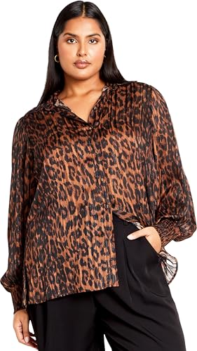 City Chic Women's Plus Size Madelyn Shirt Leopard