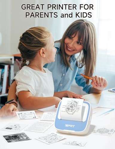Image of iDPRT Sticker Printer, Portable Sticker Maker Machine, Mini Inkless Bluetooth Thermal Printer for iPhone & Android, Pocket Printer for Labels, Barcodes, DIY Journaling, Kids Gift, Blue