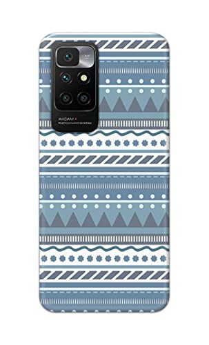 Image of Printed Hard Back Cover Case for Mi Redmi 10 Prime Back Cover (Seamless Geometric Tribal Pattern) -1803