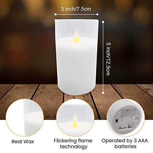 Flameless Candles (Orange Cinnamon Clove Scent) Battery Candles 12 Colour Changing Flickering Flameless Candles Remote Control Candle Timer White Glass Real Wax Battery Candles #TOP4