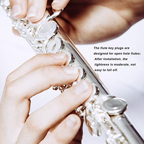 50 Stück Silikon-Flötenstecker, 8 mm, Universalflöte, offenes Loch, weiche Schlüsselabdeckung für Flötenreparaturteile, Zubehör, Weiß