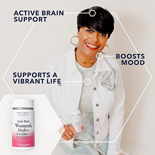 Daily Bird Women's Multivitamin With B12, Without Iron Or Iodine, Vegan, Iron Free Organic Blend, Once Daily Methylated Vitamins, 50 Women Multivitamin, Bonus Top Smart Brain Guide, ($19.95), 30 Ct #TOP2
