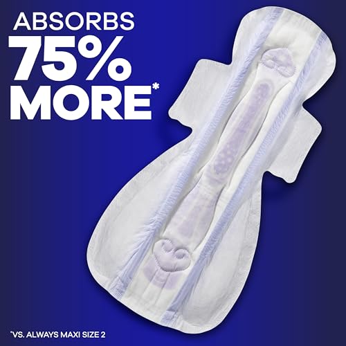 Image of Always Maxi Overnight Feminine Pads with Wings for Women, Size 6, Ultimate Heavy Overnight Absorbency, Unscented, Up to 100% Leak-Free Protection, 21 Count