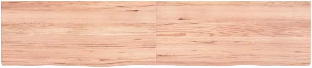 Solid Oak Wood Floating Wall Shelf, 55-inch Rustic Live Edge Display Ledge for Books, Kitchen, Bathroom Storage, Heavy Duty Brown Wood Shelf