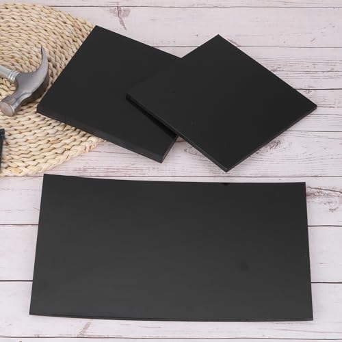 Image of MECCANIXITY HDPE Plastic Sheet 1 /8 inch Thick, 8 inch x 12 inch High Density Polyethylene Plastic Blocks, HDPE Cutting Board for DIY, Home Floor Improvement, Black