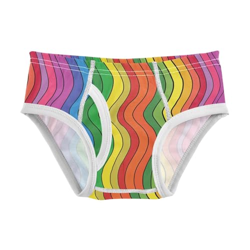 visesunny Boys Cotton Underwear Colorful Lines Visual Illusions Printed Toddler Soft Training Briefs Size 2T-8Y for Kids