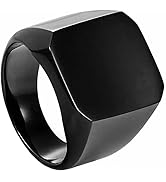 VIEN Rock Cool Casual Sport Titanium Steel Ring Black Color For Mens Boys Boyfriend Husband Stain...