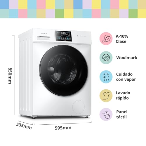 COMFEE' Lavadora 10KG Clase A-10% 1400RPM Motor BLDC Blanco CFP03EW100W-HL - Imagen 3