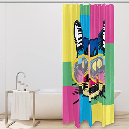 Rideau de douche motif chat grand format imperméable pour baignoire - 3
