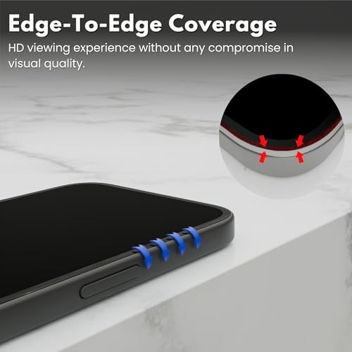 Image of CASEGEAR Privacy Screen Protector Compatible With iPhone 15 Plus Anti Spy Tempered Glass | Curved Edges | Case Friendly | Easy Installation Kit