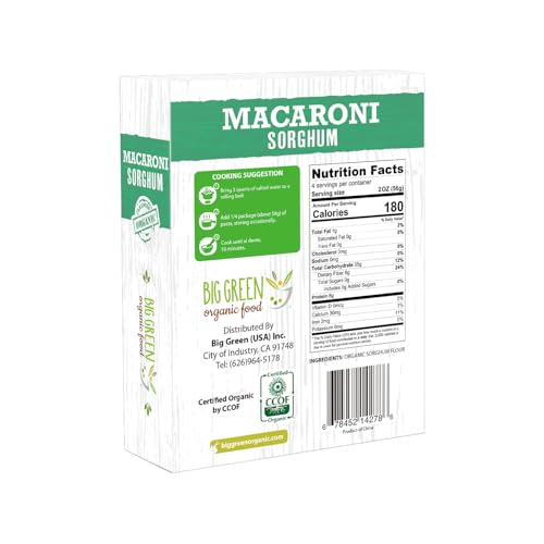 Big Green Organic Food- Organic Sorghum Macaroni, 8.8oz, Gluten-Free, Non-GMO, Vegan (1) image 5