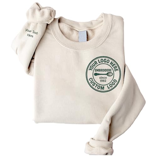 Noni Custom Embroidered Logo Sweatshirt, Personalized Company Text and Icon Embroidered Sweatshirt Hoodie, Your Business Or Brand Logo, Your Design Here, Company Logo Gifts