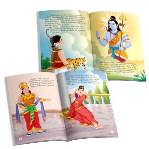 Image of Story Books for Kids (Set of 5 Books) - Mythology Books for Children - Surya, Kartikeya, Ayyappa, Indra, Vamana - English Short Stories - Read Aloud to Infants, Toddlers
