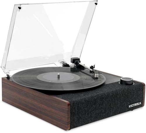 Victrola Eastwood II Record Player with Speakers – Bluetooth 5.1 and Vinyl Stream Technology, Vintage Style 3-Speed Vinyl Player, Audio Technica AT-3600LA Cartridge (Espresso) - Les Beatles, Paul McCartney, John Lennon, RIngo Starr, George Harrison Victrola Eastwood II Record Player with Speakers – Bluetooth 5.1 and Vinyl Stream Technology, Vintage Style 3-Speed Vinyl Player, Audio Technica AT-3600LA Cartridge (Espresso) – Image 5