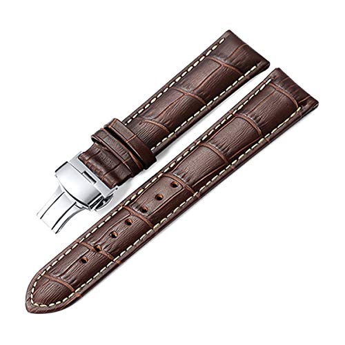 Bracelet de montre en cuir haut de gamme et boucle papillon robuste