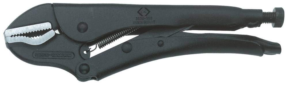 C.K T3638 10 Straight/Curved Jaws Self Grip Wrench, Black, 250 mm - 10"