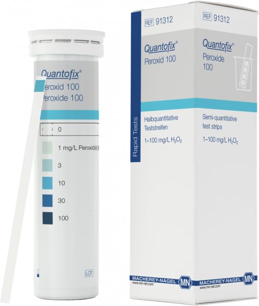 Peroxide Test Strips, Range 1–100 mg/L H₂O₂, Macherey-Nagel, 91312, Quantofix Peroxide 100, Box of 100 Strips-picture-20