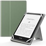 MoKo Universal Case for 6",7" Kindle eReaders Fire Tablet, Lightweight PU Leather Folio Shell Cover Case, with Hand Strap/Kickstand, Celadon