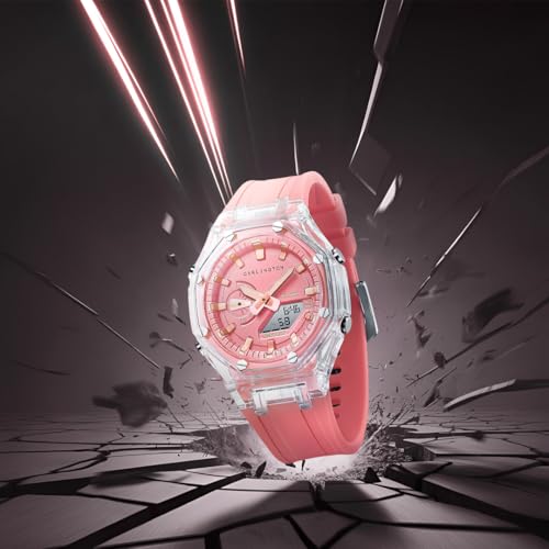 Image of Carlington Velocity Series Analog-Digital Sports Watches for Women and Girls with Alarm, Stopwatch, Backlit Display, Dualtime, Silicone Rubber Strap, Water & Shock Resiatant - CT 8088