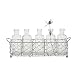 Creative Co-op Wire Holder with 5 Glass Vase Bottles
