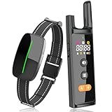 Dog Training Shock Collar 4000FT Dog Bark Collar with Remote IP67 Waterproof 4 Training Modes Beep Vibration Shock Light Mode Magnetic Charger Electric Dogs Collar 8-25 inches Double Shock Dull Black