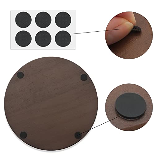 Sijdiee 4 Inch Wood Drink Coasters, 12 Pack Round Bulk Wooden Coasters With Non-Slip Silicon Dot Stickers For Bar Kitchen Home Dinner Table Decor #TOP2