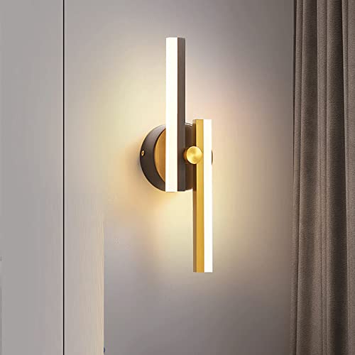 Lámpara de pared de latón creativa con tira larga de cobre y luz LED para salón 4