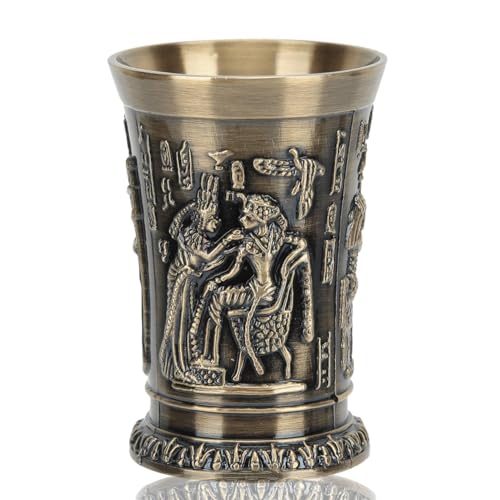 HERCHR Vaso de chupito vintage, copa de vino egipcio, aleación de zinc, copa de vino de bronce, copas de vino para bar en casa