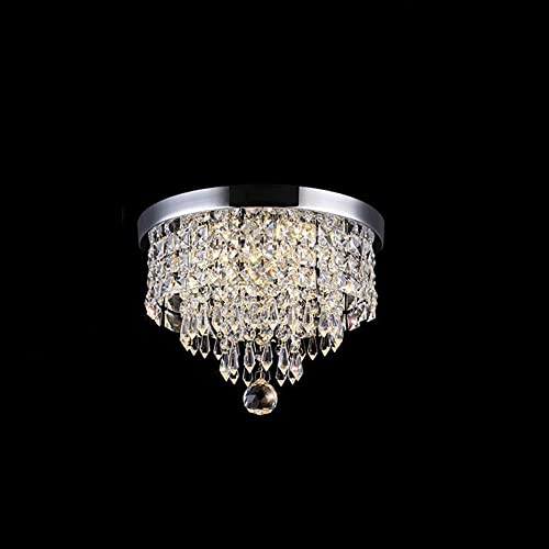 Plafonnier cristal K9 contre les pièces sombres lustre chrome moderne M-II