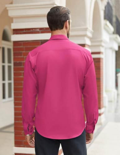 Image of COOFANDY Mens Stretch Dress Shirts Long Sleeve Button Down Shirt Regular Fit Formal Business Shirts