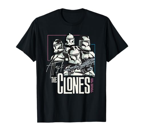T-shirt Star Wars The Clones Tour 02 en coton noir pour homme