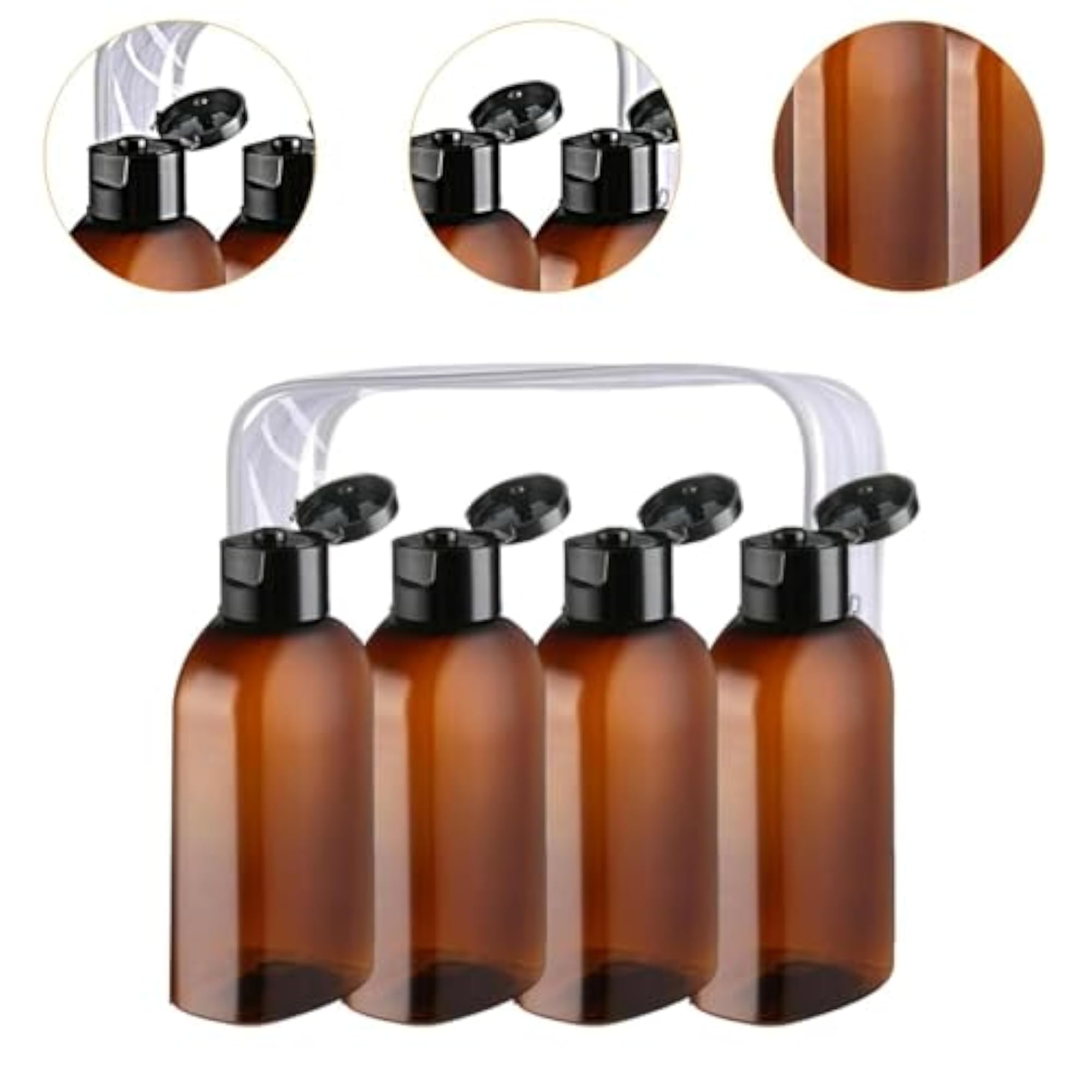 4Pcs Travel Toiletry Bottles for Hair Oil