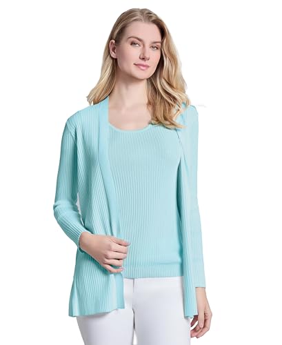 Image of Jones New York Women's Long Sleeve Cardigan with Side Slits