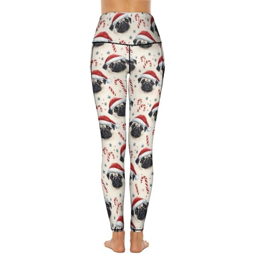 Legging Noël imprimé bouledogues français pantalon yoga femme